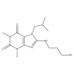 8-((3-hydroxypropyl)amino)-7-isobutyl-1,3-dimethyl-1H-purine-2,6(3H,7H)-dione结构式