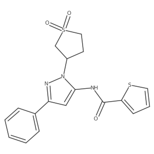 N-(1-(1,1-dioxidotetrahydrothiophen-3-yl)-3-phenyl-1H-pyrazol-5-yl)thiophene-2-carboxamide Structure