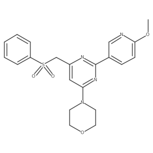 4-(Benzenesulfonylmethyl)-2-(6-methoxypyridin-3-yl)-6-morpholin-4-yl-pyrimidine Structure