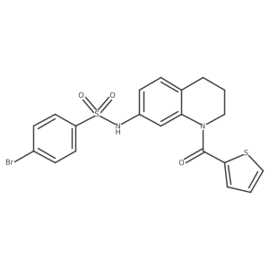 4-bromo-N-(1-(thiophene-2-carbonyl)-1,2,3,4-tetrahydroquinolin-7-yl)benzenesulfonamide结构式