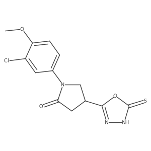 1-(3-Chloro-4-methoxyphenyl)-4-(5-thioxo-4,5-dihydro-1,3,4-oxadiazol-2-yl)pyrrolidin-2-one结构式