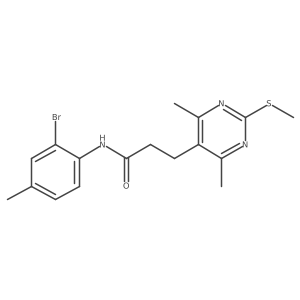 N-(2-bromo-4-methylphenyl)-3-[4,6-dimethyl-2-(methylsulfanyl)pyrimidin-5-yl]propanamide结构式