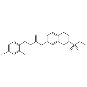 2-(2,4-dichlorophenoxy)-N-(2-(ethylsulfonyl)-1,2,3,4-tetrahydroisoquinolin-7-yl)acetamide结构式