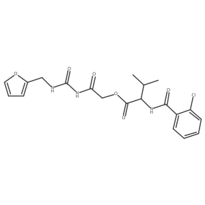 [2-(furan-2-ylmethylcarbamoylamino)-2-oxoethyl] (2S)-2-[(2-chlorobenzoyl)amino]-3-methylbutanoate Structure