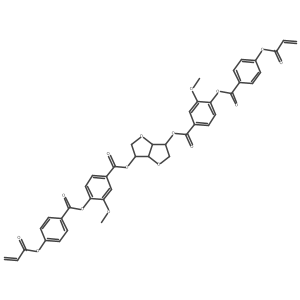 (3R,3aR,6R,6aR)-6-[(4-{[4-(acryloyloxy)benzoyl]oxy}-3-methoxybenzoyl)oxy]hexahydrofuro[3,2-b]furan-3-yl 4-{[4-(acryloyloxy)benzoyl]oxy}-3-methoxybenzoate Structure