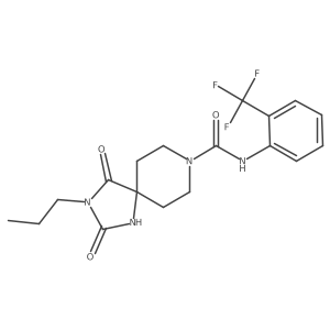 2,4-dioxo-3-propyl-N-[2-(trifluoromethyl)phenyl]-1,3,8-triazaspiro[4.5]decane-8-carboxamide Structure