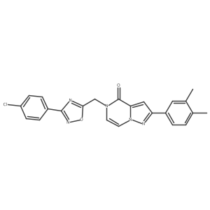 5-{[3-(4-chlorophenyl)-1,2,4-oxadiazol-5-yl]methyl}-2-(3,4-dimethylphenyl)-4H,5H-pyrazolo[1,5-a]pyrazin-4-one结构式