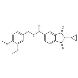 2-cyclopropyl-N-(3,4-dimethoxybenzyl)-1,3-dioxo-2,3-dihydro-1H-isoindole-5-carboxamide结构式
