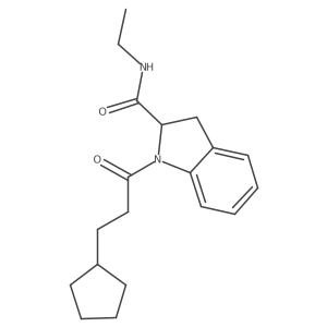 1-(3-cyclopentylpropanoyl)-N-ethylindoline-2-carboxamide Structure
