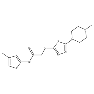 2-((5-(4-methylpiperazin-1-yl)-1,3,4-thiadiazol-2-yl)thio)-N-(4-methylthiazol-2-yl)acetamide Structure