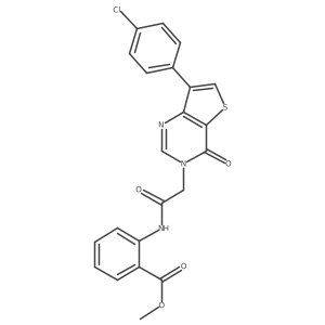 methyl 2-({[7-(4-chlorophenyl)-4-oxothieno[3,2-d]pyrimidin-3(4H)-yl]acetyl}amino)benzoate结构式