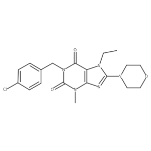 1-(4-chlorobenzyl)-7-ethyl-3-methyl-8-morpholino-1H-purine-2,6(3H,7H)-dione Structure