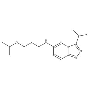 CC(C)OCCCNc1ccc2nnc(C(C)C)n2n1结构式