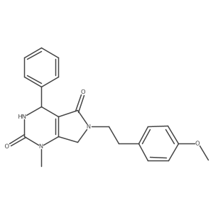 6-(4-methoxyphenethyl)-1-methyl-4-phenyl-3,4,6,7-tetrahydro-1H-pyrrolo[3,4-d]pyrimidine-2,5-dione结构式