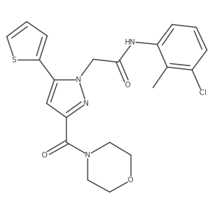 N-(3-chloro-2-methylphenyl)-2-(3-(morpholine-4-carbonyl)-5-(thiophen-2-yl)-1H-pyrazol-1-yl)acetamide Structure