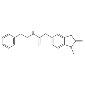 CN1C(=O)Cc2cc(NC(=O)NCCc3ccccc3)ccc21结构式