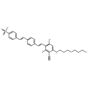 4-[2-[4-[2-[2-Amino-5-cyano-6-[[3-(3-hydroxypropoxy)propyl]amino]-4-methyl-3-pyridinyl]diazenyl]phenyl]diazenyl]benzenesulfonic acid Structure