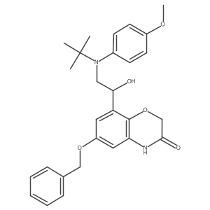 8-[(1R)-2-[(1,1-Dimethylethyl)(4-methoxyphenyl)amino]-1-hydroxyethyl]-6-(phenylmethoxy)-2H-1,4-benzoxazin-3(4H)-one Structure