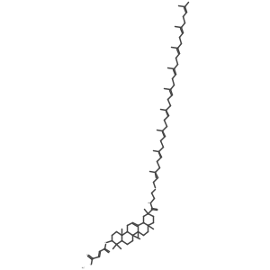 Olean-12-en-29-amide, 3-((3-carboxy-1-oxo-2-propenyl)oxy)-N-(2-((3,7,11,15,19,23,27,31,35-nonamethyl-2,6,10,14,18,22,26,30,34-hextriacontanonaenyl)thio)ethyl)-, monosodium salt, hydrate, (3-beta(Z),20-beta)- Structure