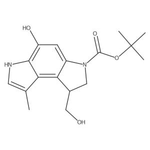 (S)-tert-Butyl-5-hydroxy-1-(hydroxymethyl)-8-methyl-1,2-dihydropyrrolo[3,2-e]indole-3(6H)-carboxylate Structure
