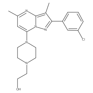 2-{4-[2-(3-Chlorophenyl)-3,5-dimethylpyrazolo[1,5-a]pyrimidin-7-yl]piperazin-1-yl}ethanol结构式