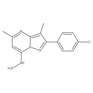 2-(4-Chlorophenyl)-7-hydrazinyl-3,5-dimethylpyrazolo[1,5-a]pyrimidine结构式