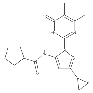 N-(3-cyclopropyl-1-(4,5-dimethyl-6-oxo-1,6-dihydropyrimidin-2-yl)-1H-pyrazol-5-yl)cyclopentanecarboxamide Structure