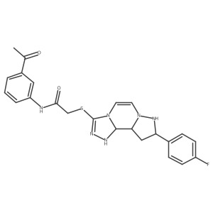 N-(3-acetylphenyl)-2-{[11-(4-fluorophenyl)-3,4,6,9,10-pentaazatricyclo[7.3.0.0^{2,6}]dodeca-1(12),2,4,7,10-pentaen-5-yl]sulfanyl}acetamide结构式
