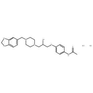 N-[4-[3-[4-(1,3-benzodioxol-5-ylmethyl)piperazin-1-yl]-2-hydroxy-propoxy]phenyl]acetamide;dihydrochloride结构式