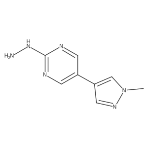 2-Hydrazinyl-5-(1-methyl-1H-pyrazol-4-yl)pyrimidine结构式
