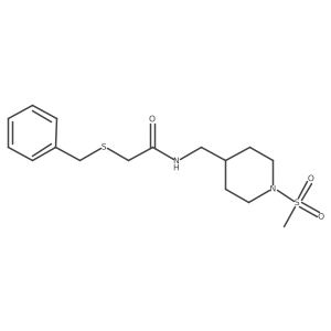 2-(benzylthio)-N-((1-(methylsulfonyl)piperidin-4-yl)methyl)acetamide Structure