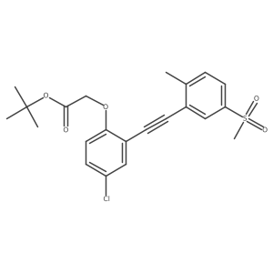 Tert-butyl(4-chloro-2-{[2-methyl-5-(methylsulfonyl)phenyl]ethynyl}phenoxy)acetate Structure