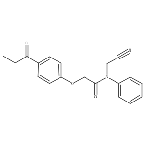 N-(cyanomethyl)-N-phenyl-2-(4-propanoylphenoxy)acetamide Structure
