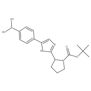 (S)-(4-(2-(1-(tert-Butoxycarbonyl)pyrrolidin-2-yl)-1H-imidazol-5-yl)phenyl)boronic acid结构式
