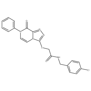 N-(4-chlorobenzyl)-2-((8-oxo-7-phenyl-7,8-dihydro-[1,2,4]triazolo[4,3-a]pyrazin-3-yl)thio)acetamide结构式