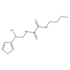 N1-(2-hydroxy-2-(thiophen-3-yl)ethyl)-N2-(2-methoxyethyl)oxalamide结构式