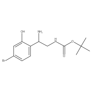 tert-butyl N-[2-amino-2-(4-bromo-2-hydroxyphenyl)ethyl]carbamate结构式
