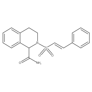 2-[(E)-2-phenylethenyl]sulfonyl-3,4-dihydro-1H-isoquinoline-1-carboxamide Structure
