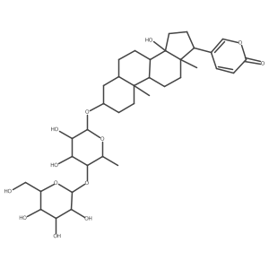5-[(3S,10S,13R,14S,17R)-3-[(2R,3R,4S,5R,6S)-3,4-Dihydroxy-6-methyl-5-[(2S,3R,4S,5S,6R)-3,4,5-trihydroxy-6-(hydroxymethyl)oxan-2-yl]oxyoxan-2-yl]oxy-14-hydroxy-10,13-dimethyl-1,2,3,4,5,6,7,8,9,11,12,15,16,17-tetradecahydrocyclopenta[a]phenanthren-17-yl]pyran-2-one结构式
