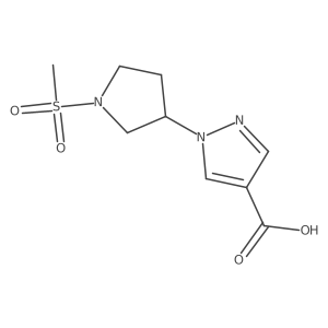 1-(1-(Methylsulfonyl)pyrrolidin-3-yl)-1H-pyrazole-4-carboxylic acid结构式