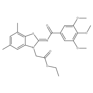 (Z)-ethyl 2-(5,7-dimethyl-2-((3,4,5-trimethoxybenzoyl)imino)benzo[d]thiazol-3(2H)-yl)acetate Structure
