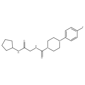 N-[2-(cyclopentylamino)-2-oxoethyl]-4-(4-fluorophenyl)piperazine-1-carboxamide结构式
