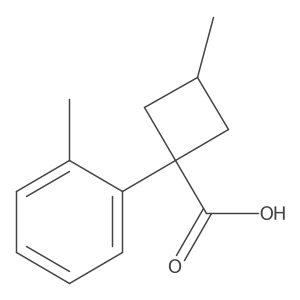 3-Methyl-1-(2-methylphenyl)cyclobutane-1-carboxylic acid结构式