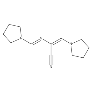 3-(Pyrrolidin-1-yl)-2-((pyrrolidin-1-ylmethylene)amino)acrylonitrile结构式