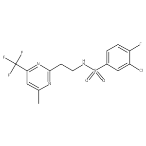 3-chloro-4-fluoro-N-(2-(4-methyl-6-(trifluoromethyl)pyrimidin-2-yl)ethyl)benzenesulfonamide结构式
