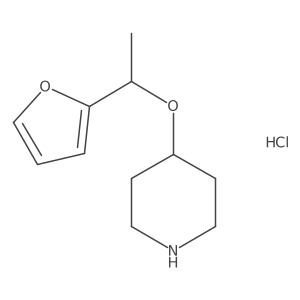4-(1-(Furan-2-yl)ethoxy)piperidine hydrochloride结构式