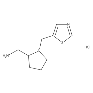 (1-(Thiazol-5-ylmethyl)pyrrolidin-2-yl)methanamine hydrochloride结构式