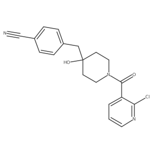 4-[[1-[(2-Chloro-3-pyridinyl)carbonyl]-4-hydroxy-4-piperidinyl]methyl]benzonitrile Structure