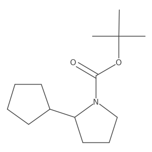 2-Cyclopentyl-1-pyrrolidinecarboxylic acid 1,1-dimethylethyl ester结构式
