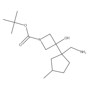 Tert-butyl 3-[1-(aminomethyl)-3-methylcyclopentyl]-3-hydroxyazetidine-1-carboxylate Structure